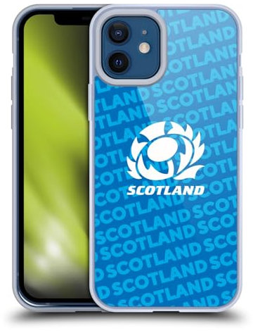 Head Case Designs Officially Licensed Scotland Rugby Logo Blue Graphics Gel Case [Military Grade Protection] Compatible with Apple iPhone 12 / iPhone 12 Pro and Compatible with MagSafe