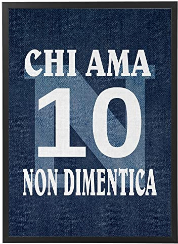 Arterby's® - Premium Plakat Rahmen Frame Leinwand Canvas Malerei - Neapel Victory Scudetto Tricolore Ultras - Made in Italy - HD Leinwand mit Schwarzem Einfacher Frame Rahmen 60x90 cm A0040 D007