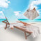 Surwin Schonbezug Für Gartenliege Strandliegenauflage Frottee Liegenauflage Stuhl Strandtuch Sun Lounger Bezug mit tasche Sporthandtuch 3D für Sommer Garten Schwimmen (75x210cm,Sommer)