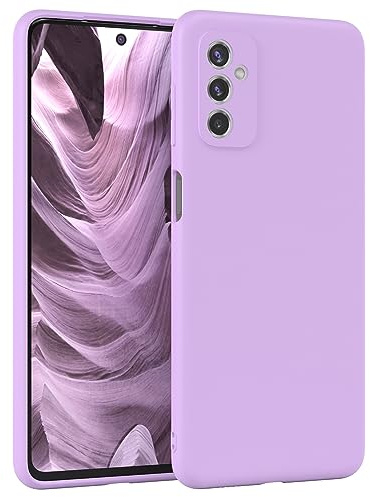 EAZY CASE - Silikonhülle für Samsung Galaxy M52 5G Hülle Silikon Case Lila weich stoßfeste Handyhülle Galaxy M52 5G Schutzhülle mit Kameraschutz Dünn Premium Schutz Cover TPU Phone Bumper in Violett
