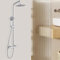 HAPAOSO Colonne de douche thermostatique de salle de bain moderne, set de douche rond chromé, économie d'eau, hauteur réglable