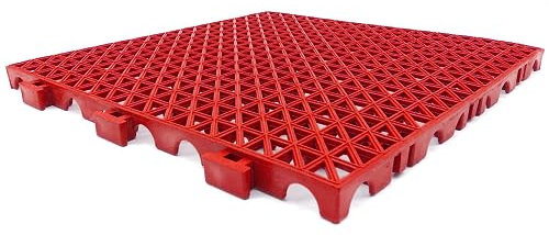 Pack 12 Losetas Reforzadas PVC (1,3m² Aprox) Rojo, Soporta el Paso de vehículos y maquinaria. Suelos de garajes, almacenes, Naves.