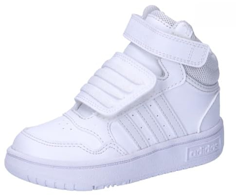adidas Unisex Kids Hoops Mid Shoes, Cloud White/Cloud White/Cloud White, 9 UK Child