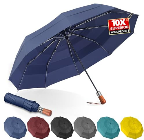 LFLFWY Umbrella Windproof Travel Umbrellas for Rain - Easy Auto Open Close, Durable & Compact, Strong Fiberglass Frame, Triple Vented Canopy For Backpack Purse