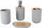 4 Pezzi Set di Accessori per il Bagno, Dispenser Sapone Liquido, Portaspazzolino, Porta Spazzolino da Denti, Portasapone, Set Bagno Accessori, Set Bagno Moderno per Casa, Hotel, Bagno, Grigio