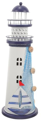 BESPORTBLE Decorazioni del Faro dell'Oceano Lampada da Tavolo Faro Figurina Faro Nautico Lampada da Comodino Faro Arredamento del Faro sulla Spiaggia Ferro da Stiro Torta Il Mediterraneo