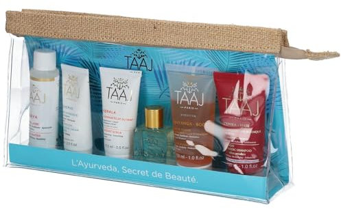 TAAJ | Kit Ayurveda Secreto de Belleza | Eliminar Impurezas | Hidrata y protege | Piel Suave | Jalea que se transforma en mousse cremoso | Limpia suavemente el cabello | Contiene 6 tratamientos
