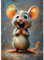 AIRDEA Glückliche Maus Diamond Painting Erwachsene, DIY 5D Süße Maus Diamant Painting Bilder, Bastelset Erwachsene Frauen als Haus Wanddeko 30x40 cm
