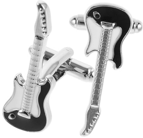 DIYEAH 2stücke Manschettenknöpfe Für Herren Gitarren-design Hemd-knöpfe Anzug-knöpfe Dekorative Feste Befestigung