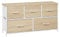 WOLTU Kommode mit 5 Schubladen aus Stoff, Kommodenschrank Sideboard TV-Schrank, für Wohnzimmer Schlafzimmer Flur, aus Metallrahmen Holzwerkstoff, Helle Eiche + Weiß, SSK005whe