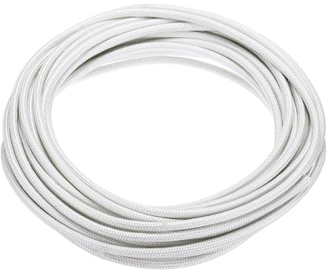 sourcing map Câble mica flexible haute température 9 AWG de 6 m, isolé à 500 degrés Celsius, résistant aux hautes températures, pour lampe, chaudière, chauffage - Blanc