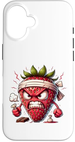 Cool Angry Strawberry with Headband Case for iPhone 16