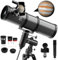 Télescope 150EQ pour adultes haute puissance – Aurosports Professional Ouverture de 150 mm Télescope réflecteur débutant avec support EQ et adaptateur de téléphone – Filtre lune, lentille de Barlow
