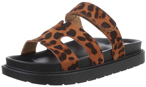 Ital Design Damenschuhe Sandalen & Sandaletten Pantoletten, HY4563-, Kunstleder, Braun Camel, Gr. 39