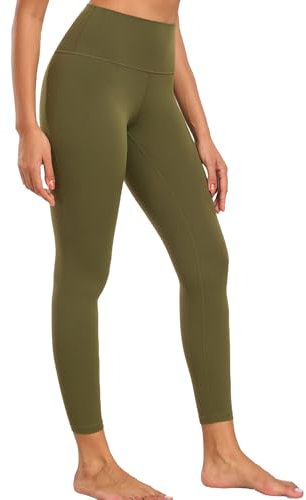 wirarpa High Waist Leggings Damen Elastische Leggins Weiche Sporthose für Sport Gym Olivgrün Größe M