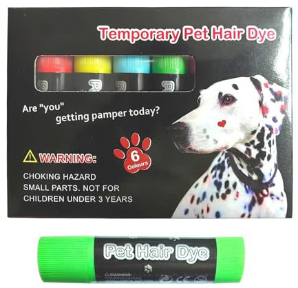 Teksome Hundesichere Haarfarbe - Färbe- Und Stylingstift Für Tierhaare,Leuchtende Waschbare Farbe Für Fellpflege Bei Katzen, Pferden, Rindern & Festivals