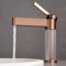 BiaoTeng Grifo Lavabo Baño Laton Monomando agua Fria y Caliente Grifo de Baño Oro Rosa Cepillado