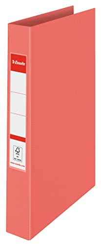 Esselte 10 Pack 190 Sheet Capacity 42mm Spine A4 2 Ring Binder Hardback Cover for Home/Office Desk Organization Colour'Breeze Series Coral 628433