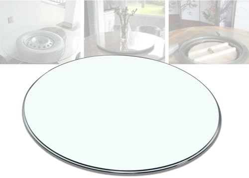 Genérico Tablero De Mesa De Cristal Redondo, Tablero De Vidrio Templado Transparente, Placa De Cristal, 8mm De Espesor, Fácil De Limpiar(39.4inch/100cm)