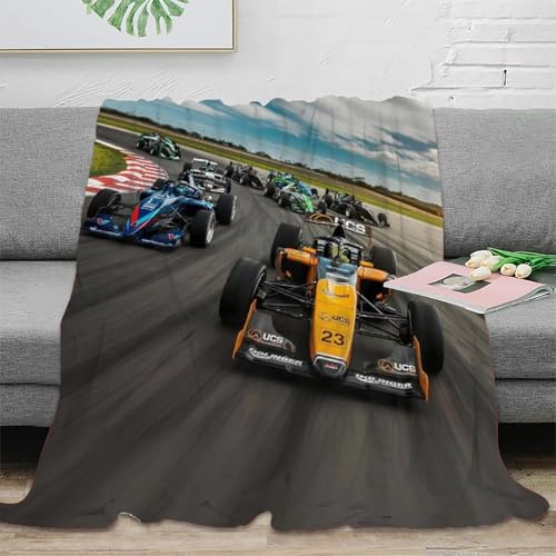 LILIlaobiao Super Racing Car Sofadecke Kuschelig, Dicke Weiche Kuscheldecke 60x80inch(150x200cm) Blanket Wohndecken, Comfort Formulaone Design Kuschelige Decke Sofa Flauschige Decke Für Sofa