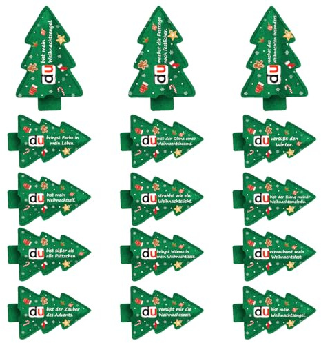 Giftota 15pcs Weihnachtsgeschenke - Lustige Weihnachtsbaum Deko für Kollegen Mitschüler Familie - Hülle Filz Duplo Weihnachten Geschenk Verpackung, Ohne Schokolade