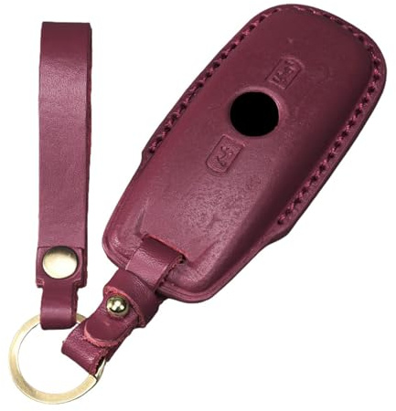 HIBEYO Coque de clé de moto adaptée pour Honda GL1800 Gold Wing Goldwing 2018 2019 2020 Motos Cuir Boîtier de clé Porte-clés Housse de protection Télécommande Porte-clés Porte-clés Télécommande