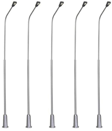 UTTASU 5er Set Modellbahn Laternen, 20 cm, passend für Spur 0, LED-Straßenleuchten mit Vorwiderständen für 12-16 V, Für Bonsai-Dekor