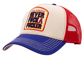 King Kerosin Herren Trucker Cap Mit Statement Front-Stickerei Never Fuck A Fucker