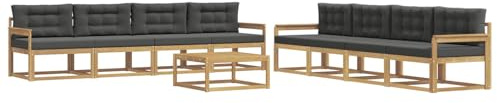 vidaXL Outdoor-Sofagarnitur 9 pcs Weiß und Anthrazit 79 x 79 x 37 cm, Garten-Sofa Set, modulare Lounge für draussen, wetterfestes Mobiliar, robuster Pool-Bereich