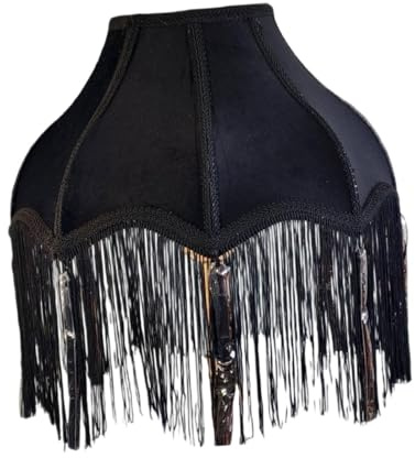 Eleganter Lampenschirm aus Stoff, Tischlampenschirm mit Quasten und Fransen | Retro stil | vielseitig für Tischlampen und Stehlampen | Dekorativer Ersatz für Wohnzimmer, Schlafzimmer und Nachttischlampe