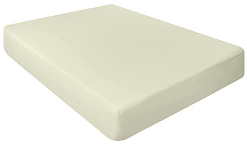 Luxury Home Collections Spannbettlaken aus 100% ägyptischer Baumwolle, 40 cm, extrabreit, Cream/Ivory, Super King