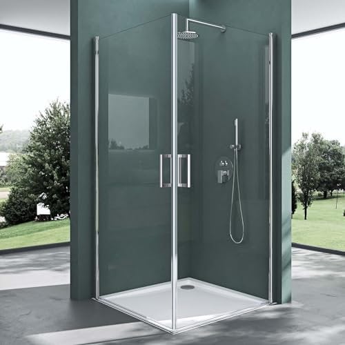Mai & Mai Duschkabine 75x90 Eckeinstieg Hebe-Senk Mechanismus Duschabtrennung ESG-Sicherheitsglas Lotus-Effekt Faltbar Ravenna24