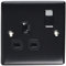 BG Electrical 1-Gang-Schalter, Metall, mattes Schwarz