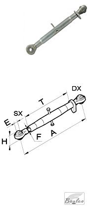 Troisième point mécanique pour Tracteur Trous ø 19 - 50005 ( L=480/620 )