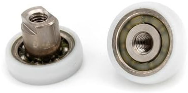 Cuscinetti Box Doccia VR - Kit 2 Pezzi Rotelle a Sfera di Ricambio in Acciaio per Ante Doccia a Scorrimento diam 19x5.2x13.9 filettato M5 profilo Tondo R. 7.5