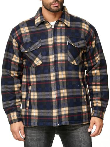 Chemise Polaire Carreaux en Flanelle Homme Veste Thermique, Couleurs:Marron, Taille de Veste:XXL