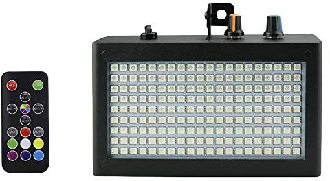 REFURBISHHOUSE Lampe Flash Stroboscopique à 180 Leds Stroboscope De Contr?le Sonore à Distance Portable 35W Rgb Vitesse RéGlable Pour Club De FêTe De Bar De Disco De ScèNe (Prise EuropéEnne)