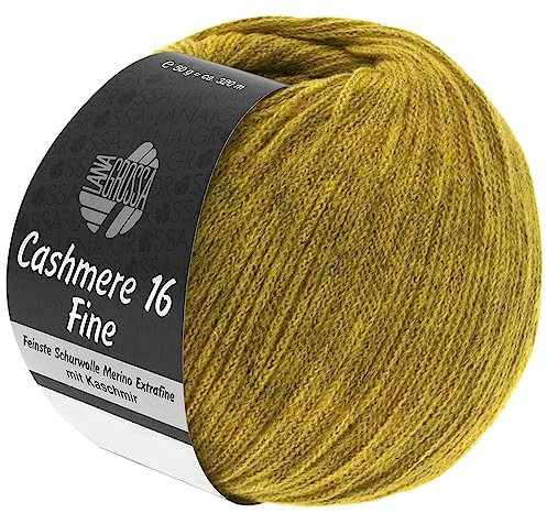 LANA GROSSA Cashmere 16 Fine | Aus Kaschmir- und Merinowolle | Handstrickgarn aus 80% Schurwolle (Merino extrafine), 10% Kaschmir & Polyamid | 50g Wolle zum Stricken & Häkeln | 320m Garn FB 35