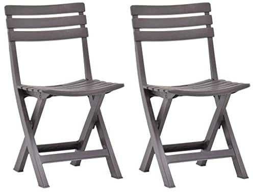 vidaXL 2X Gartenstuhl Klappbar Witterungsbeständig Bistrostuhl Klappstuhl Campingstuhl Balkonstuhl Terrassenstuhl Stuhl Stühle Kunststoff Mokka