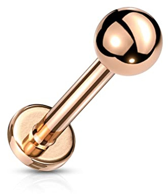 PiercedOff Labret with Threadless Push in Top Ball