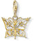 Thomas Sabo Charm-Anhänger, Sterlingsilber, vergoldet, Zirkonia, Schmetterling, Gold
