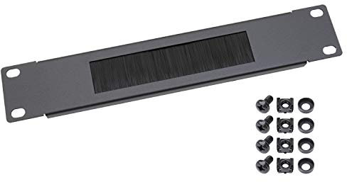 HMF 63389-02 Kabeldurchführung mit Bürsteneinsatz für Serverschrank | 10 Zoll | Schwarz