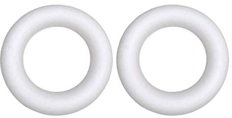EXCEART 2 Stücke Styroporring Styroporkranz Styropor Ring Halbring Kranz Weiß Dekokranz Blumenkranz Basteln für Kinder DIY Kunst Handwerk Hochzeit Deko Weihnachten Ornamente
