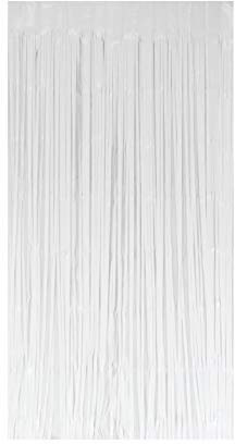 Creativery Lametta Vorhang 50x100cm mit 6mm Breiten Fransen Party Vorhang, Farbauswahl:weiß