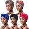 DRESHOW 5 Stücke Afrikanischen Turban für Damen Soft Vorgebunden Knot Mode Plissee Turban Hut Mütze Kopfwickel Schlafmütze