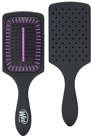 WetBrush Paddle Detangler mit HeatFlex Borsten und Aquavents für einfacheres, schnelleres Entwirren sowie Unterstützung beim Trocknen, geeignet für alle Haartypen, infiziert mit Aktivkohle, Schwarz