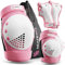 SKATEWIZ Rodilleras Niño, Rodilleras Patinaje Niña - Rodilleras Niña - Protecciones Patines Niña, Protecciones Patines Niño - Rodilleras Patines - Smash Talla S Rosa y Blanco
