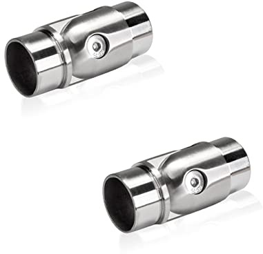 PRIOstahl Connettore snodato regolabile con giunto a 90°, raccordo per tubo, raccordo x 2 pezzi, Ø 33,7 mm, per tubo rotondo, corrimano, ringhiera, tubo antiruggine, in acciaio inox V2A