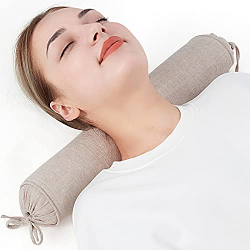 Rollo de almohada de trigo sarraceno gris medio firme cuello rollo