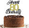 80th Birthday Cake Toppers,Black&Gold Glitter Cake Decorations,Happy 80th Cake Toppers for Men Women Birthday Themed Party,1PC